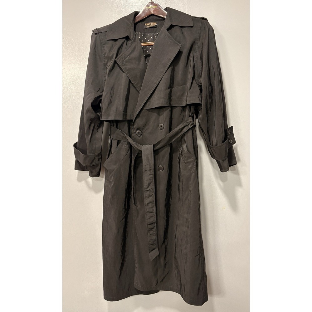 Forecaster Of Boston Women's Black‎ Trench Coat Jacket Size Petite 5/6